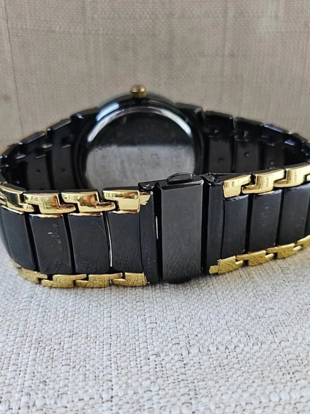 Charles Raymond Men Wristwatch Black/Gold Dual Tone Analog Quartz Wrist Watch